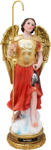 DVDMATINEMOVIES - Estatua de resina de Arcángel San Rafael, varios tamaños, material de resina, arcángel San Rafael, decoración del hogar, eventos,