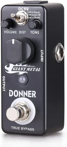 Miniatura 4 de Donner pedal gigante de guitarra de metal, aumenta el efecto de distorsión, 3 modos