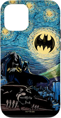 Miniatura 27 de Funda de pintura estilo noche estrellada de Batman para iPhone 13 DC Comics