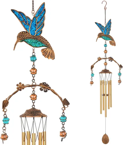 Miniatura 9 de Campanillas de viento de mariposa – Campanillas de viento para exterior de tono profundo de 34 pulgadas, 5 tubos de aluminio, regalos de mariposa