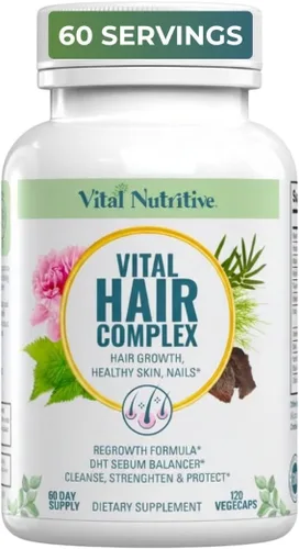 VITAL NUTRITIVE Vital Hair Complex - Vitaminas para el cabello con biotina y vitamina B para mujeres y hombres - Apoya el cabello, la piel y las