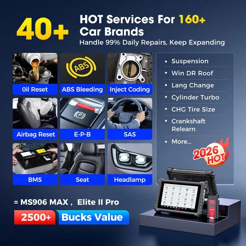 Miniatura 5 de Autel Escáner MaxiSys MS906 PRO, MS906Pro 2026 Igual que MS906MAX, ECU superior Elite 2.0 de MS906BT MP900BT MP900 MS908S, prueba bidireccional 3K+