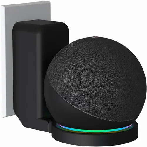 BEWZI - Soporte de pared para Amazon Echo Dot 5ª generación (versión 2022) con almacenamiento de cables, fácil de instalar y ahorra espacio,
