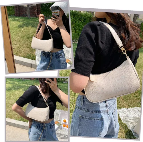 Miniatura 9 de Bolso de hombro de estilo clásico retro, para usar al hombro con cierre de cremallera para mujer