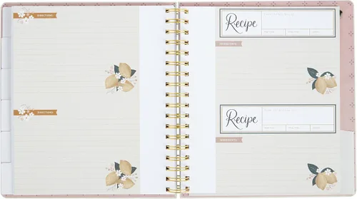 Miniatura 5 de C.R. Gibson Cuaderno de cocina con tapa dura en espiral, libro de cocina familiar, 8.5 x 9.5 pulgadas, limones