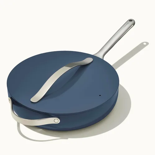 Caraway - Sartén antiadherente de cerámica con tapa (4.5 qt, 11.8") - No tóxica, sin PTFE ni ácido perfluorooctanoico (PFOA) - Apta para horno y