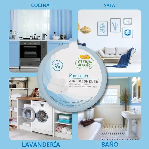 Miniatura 5 de Citrus Magic Ambientador sólido absorbente de olores, lino puro, 8 onzas, paquete de 3