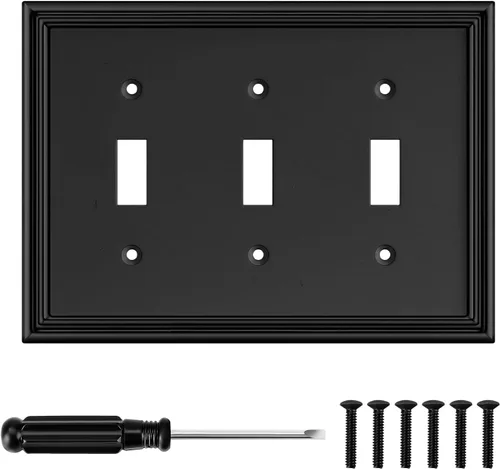 Miniatura 8 de Placa Decorativa Moderna Negra para Interruptor de Luz Cubierta de Interruptor de Luz Cubiertas de Tomacorriente Decorativo Placas de Interruptor