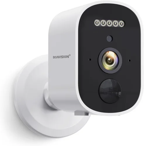 BOAVISION Cámara de seguridad inalámbrica 2K para seguridad en el hogar al aire libre, detección de movimiento AI, visión nocturna a color, foco,