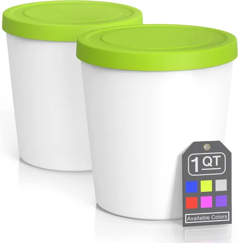Miniatura 13 de BALCI - Recipientes de helado de alta calidad (paquete de 6 - 1 cuarto de galón, 16 oz y 8 oz), perfecto para congelador, cubetas de almacenamiento
