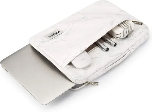 Miniatura 3 de Kinmac - Bolso bandolera para laptop de 360 grados, blanco (White Marble)