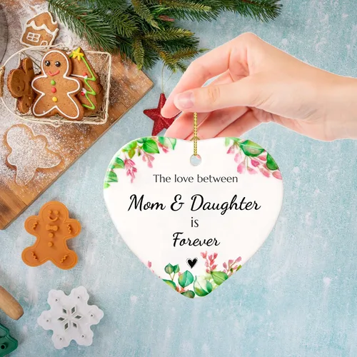 Miniatura 3 de Adorno para madre e hija 2026, regalos para mamá e hija, adorno de cerámica para árbol de Navidad de 2.9 pulgadas, regalo de recuerdo para madre