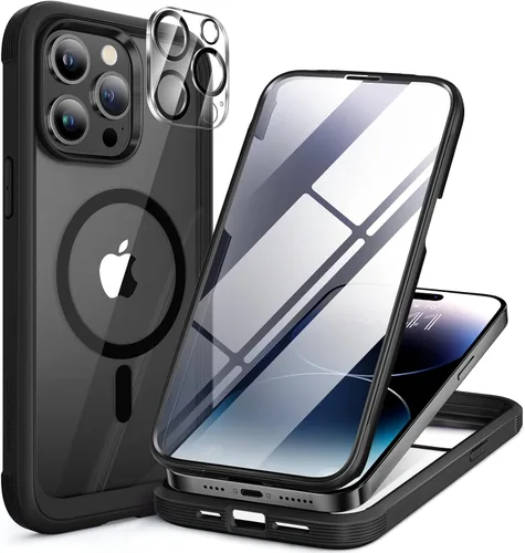 Miniatura 46 de Miracase Funda para iPhone 13 de 6.1 pulgadas, [sin burbujas] funda de teléfono de cuerpo completo con pantalla de vidrio completa integrada, sin