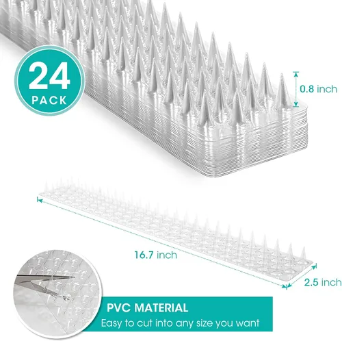 Miniatura 2 de Touri Paquete de 24 tiras transparentes de PVC transparente para cercas y techos exteriores para mantener alejados a pájaros, palomas, gatos