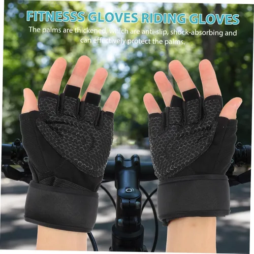 Miniatura 5 de BESPORTBLE 1 par de guantes deportivos para hombre, guantes de entrenamiento al aire libre, guantes de mano para hombres guantes de entrenamiento
