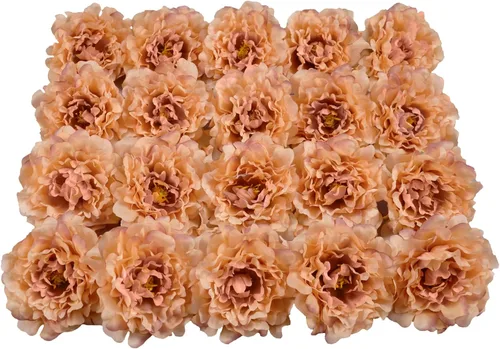 Miniatura 16 de 20 Piezas Flores Artificiales Peonías, Peonías Falsas de Seda de 5" con Tallos de 6" Sin Hoja, Flores de Peonías Sintéticas para Decoración