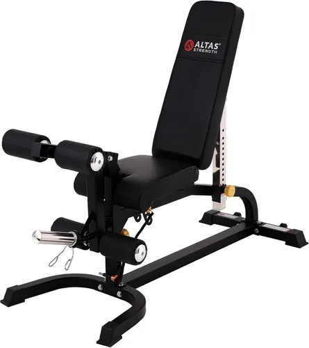 Altas Strength Banco de utilidad ajustable tres estaciones de entrenamiento en una gimnasio en casa con desarrollador de piernas Preacher Curl