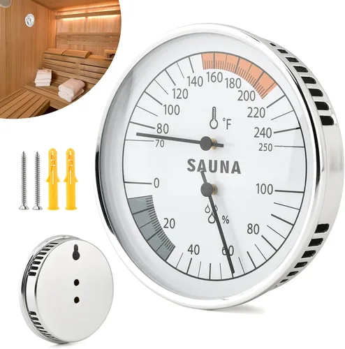 Miniatura 2 de Termómetro e higrómetro de sauna, medidor de temperatura de sauna colgante 2 en 1, medidor preciso de temperatura y humedad para sauna Roomsk