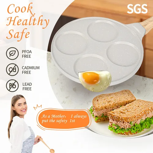 Miniatura 2 de Sartén para panqueques apta para todas las estufas, 4 tazas, para panqueques, antiadherente, con revestimiento libre de PFOA, mini sartén