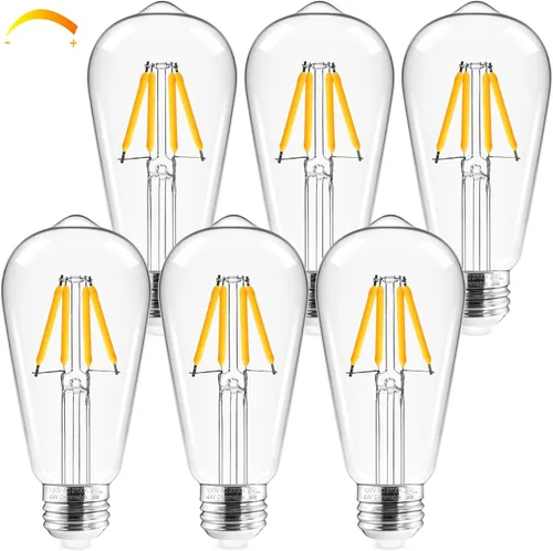 Miniatura 15 de Hizashi - Bombillas LED Edison de estilo vintage regulables, 4W equivalente a 40W, 5000K luz diurna, bombillas LED con base E26, 450LM, alta