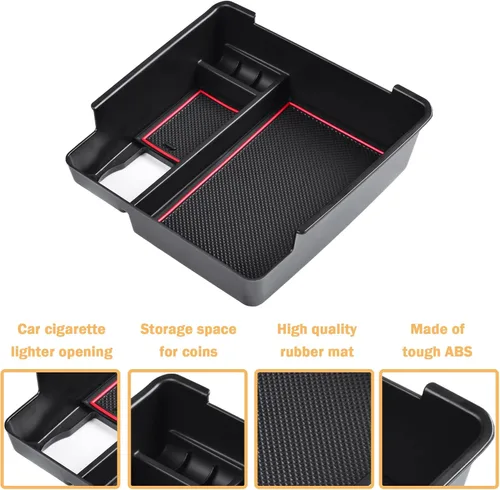Miniatura 5 de TACORBO Organizador de consola central compatible con accesorios Nissan Frontier 2022-2023 2024 2025, caja de almacenamiento secundario para Rojo