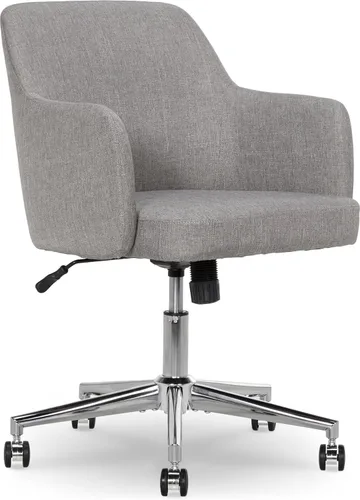 Amazon Basics Silla de oficina moderna para el hogar con ruedas de rodamiento suave, altura ajustable, giro de 360 grados, gris claro