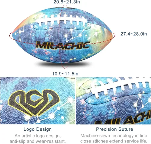 Miniatura 6 de Balón de fútbol que brilla en la oscuridad Tamaño 9 y Tamaño 6 para jóvenes, balones de fútbol luminosos y brillantes con súper agarre, de piel