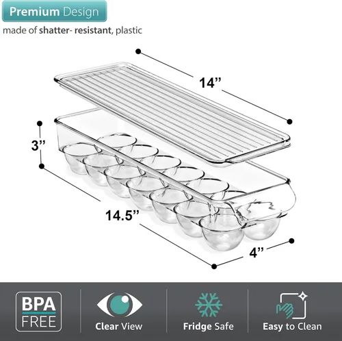 Miniatura 4 de Sorbus Organizador de latas de soda para refrigerador y soporte para huevos para refrigerador, 1 dispensador apilable para latas con capacidad