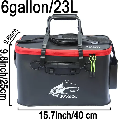Miniatura 2 de Grneric Cubo de pesca, 6 galones/8 galones/10 galones, contenedor de pescado vivo multifuncional, cubo de cebo de pescado vivo, bolsa de pesca