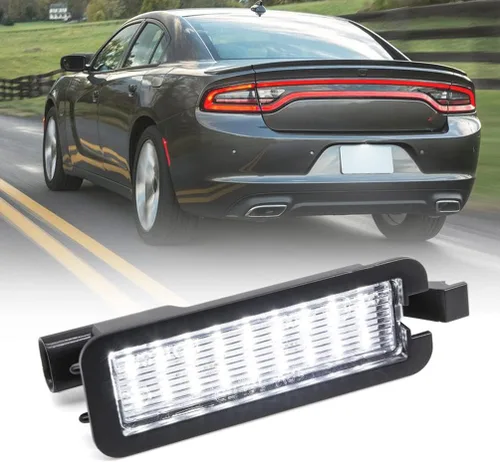 Miniatura 5 de Cargador LED de placa de matrícula para 2015-2023 D0dge Charger y Challenger Chrysler 300 Pacifica Compass Xenón Blanco LED Luces de matrícula OEM #