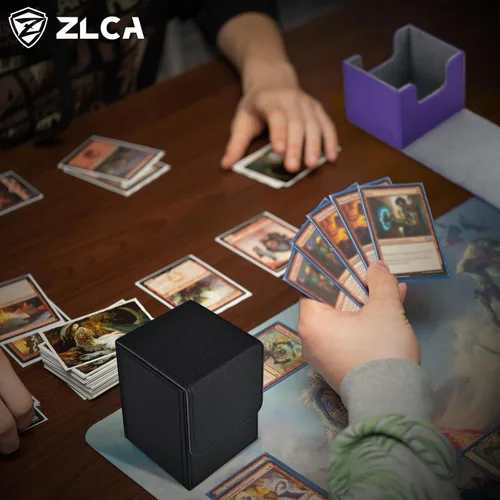 Miniatura 6 de Caja de almacenamiento para mazo de cartas ZLCA para MTG, caja de cubierta para mazo Yugioh con capacidad para 100+ cartas con funda individual, A1