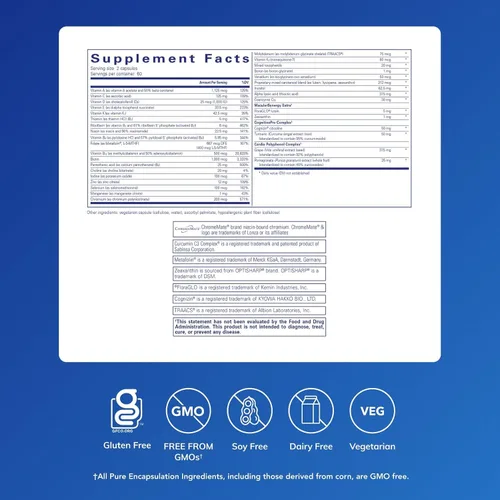 Miniatura 2 de Pure Encapsulations Longevity Nutrients Complejo multivitamínico/mineral para apoyar el envejecimiento saludable, la función cerebral, los ojos