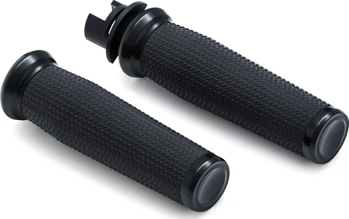 Kuryakyn 5945 Empuñaduras de manillar trilladora para acelerador y embrague: motocicletas indias 2014-17, negro satinado, 1 par