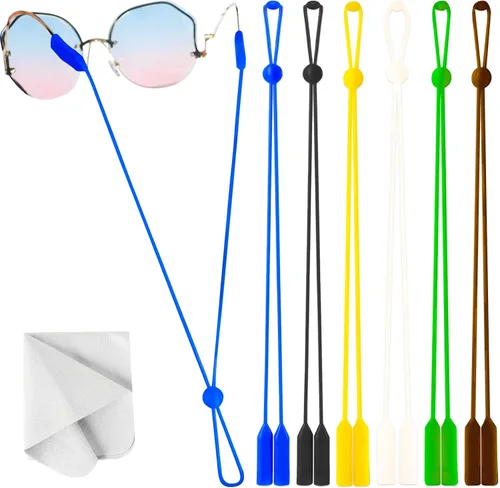 Miniatura 9 de BILIONE 6 correas ajustables para gafas, soporte de silicona antideslizante para gafas para mujeres y hombres, correa para gafas deportivas