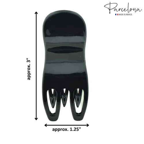 Miniatura 3 de Parcelona French Simply Bear Paw - Pinza para el cabello de yoga de 3 pulgadas, color negro, mediana, para mujeres y niñas, fabricada en Francia