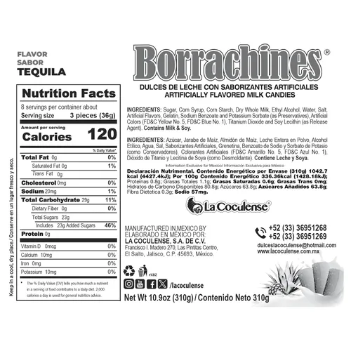 Miniatura 2 de La Coculense - Borrachines - Caramelos de leche con sabor a tequila - 3 cajas de 24 piezas cada una