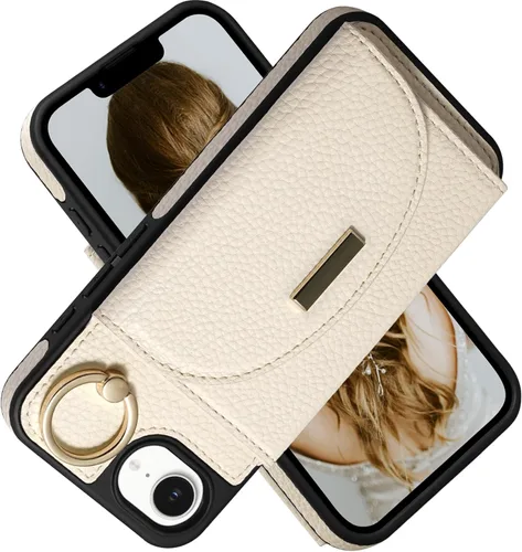 Miniatura 36 de Funda tipo cartera para iPhone 15 Pro de 6.1'', funda plegable con ranuras para tarjetas, soporte con anillo y atril, cubierta protectora tipo folio