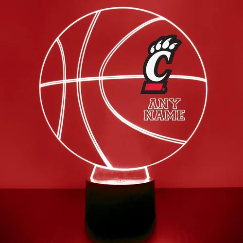 Miniatura 39 de Lámpara de luz nocturna personalizada de la Universidad de Missouri (Mizzou) Tigers con bola de baloncesto y logotipo, letrero LED con control