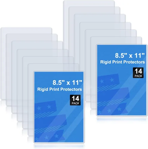 Miniatura 12 de Rainmae Paquete de 12 protectores rígidos de impresión de 8 x 10 pulgadas, protectores de hojas de páginas de plástico duro transparente, fundas
