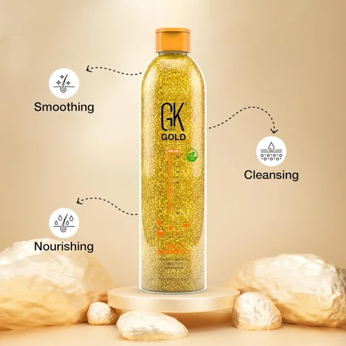 Miniatura 5 de GK HAIR Gold Shampoo - Limpiador hidratante para el cabello de 8.5 onzas con aloe vera y manteca de karité para cabello seco dañado, control