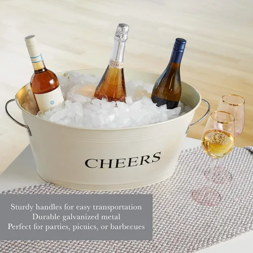 Miniatura 3 de Cubos de Bebida Twine Cheers, Cubos Galvanizados para Entretener, Cubos de Bebidas para Fiestas, Gran Cubo de Hielo y Canasta de Regalo, Cubos