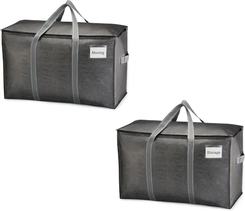 Miniatura 32 de VENO - Paquete de mudanzas, cajas de almacenamiento para embalaje universitario con tapas alternativas, para dormitorio, extragrande, asas