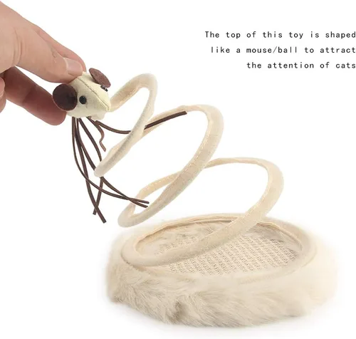 Miniatura 4 de Andiker Juguete interactivo para gatos, juguete de peluche con placa de resorte en espiral y divertida bola o ratón interactivo de acero inoxidable