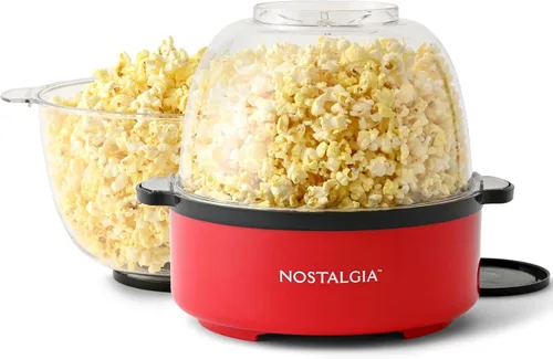 Miniatura 11 de Nostalgia - Máquina de palomitas con mezclador antiadherente para 24 tazas de palomitas estilo teatro con aceite caliente - Tapa de doble uso y Negro