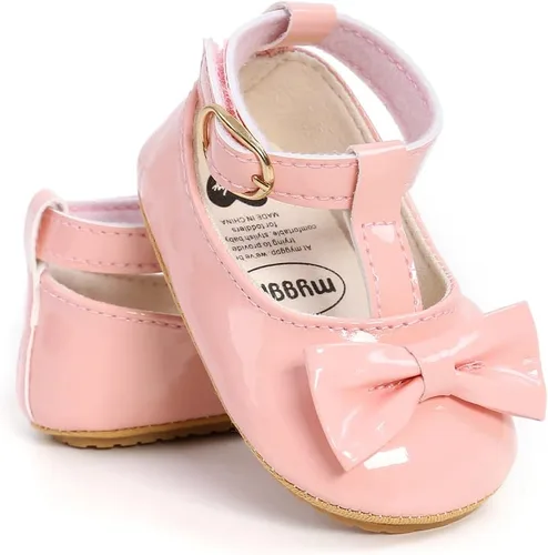 Miniatura 5 de SOFMUO Mary Jane - Zapatos planos con lazo, zapatos de ballet para niñas pequeñas, primeros caminantes, para boda, Navidad, zapatos de vestir