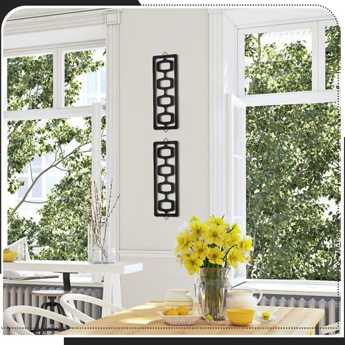 Miniatura 5 de CroBlissful 2 piezas de arte de pared moderno de mediados de siglo, madera, acentos decorativos de elegancia de mediados de siglo, escultura