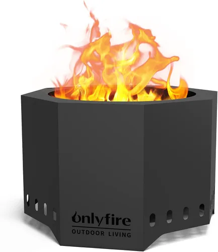 Fogata moderna de 24", hoguera portátil premium para exteriores para camping, tailgating, patio, patio trasero, fiesta en la playa, chimenea de leña