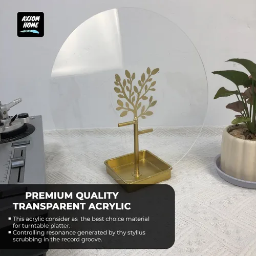 Miniatura 3 de SpinTunes - Tapete para tocadiscos de acrílico transparente, tapete deslizante de 11.75 pulgadas para reproductor de discos de vinilo de 12