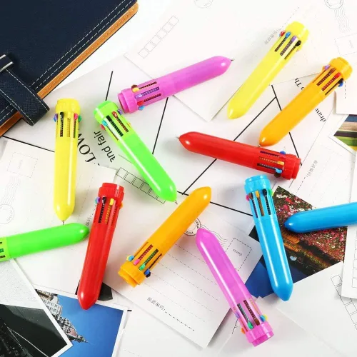 Miniatura 8 de Kaptin Paquete de 36 mini bolígrafos de plástico neón, bolígrafos retráctiles, bolígrafos multicolores, suministros escolares de oficina para niños