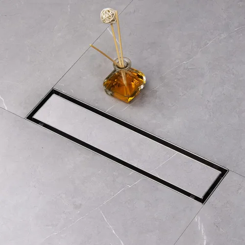 Miniatura 10 de SaniteModar Drenaje de ducha lineal de 48 pulgadas con inserción de azulejos Stealth y paneles 2 en 1 de acero inoxidable 304 cepillado pulido.